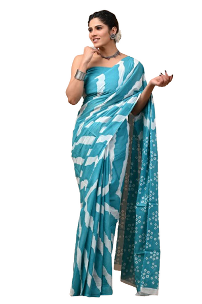 Elegant Hand Block Printed Cotton Saree