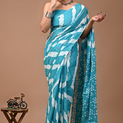Elegant Hand Block Printed Cotton Saree