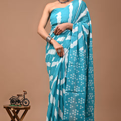 Elegant Hand Block Printed Cotton Saree