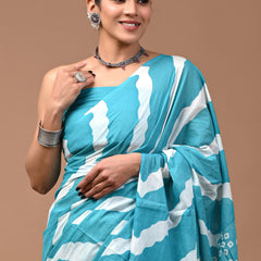 Elegant Hand Block Printed Cotton Saree