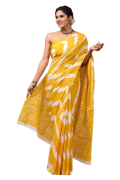 Elegant Hand Block Printed Cotton Saree