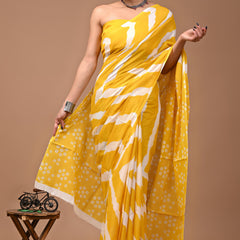 Elegant Hand Block Printed Cotton Saree