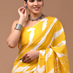 Elegant Hand Block Printed Cotton Saree