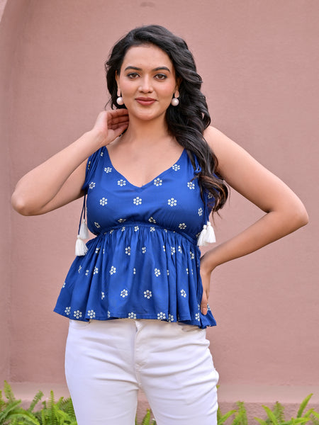 Midi Top Blue Beautiful women & Girl