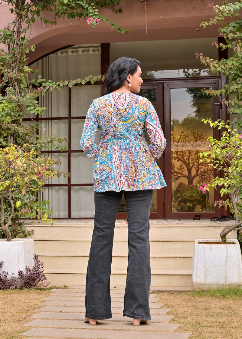 Crop top Teal Blue Beautiful women & Girl