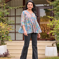 Crop top Teal Blue Beautiful women & Girl