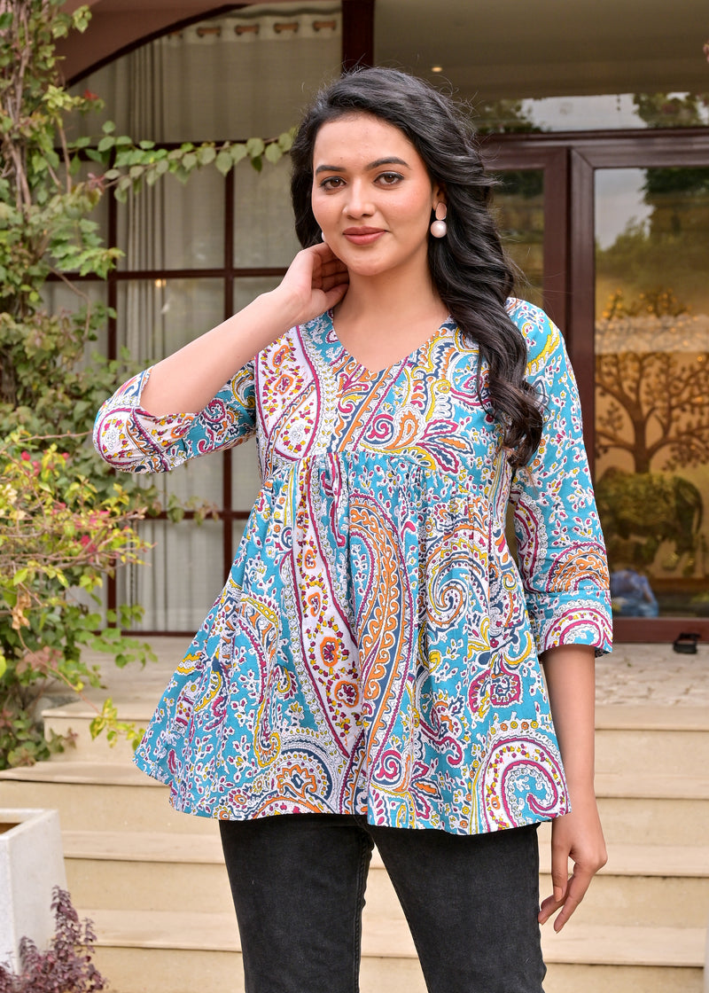 Crop top Teal Blue Beautiful women & Girl