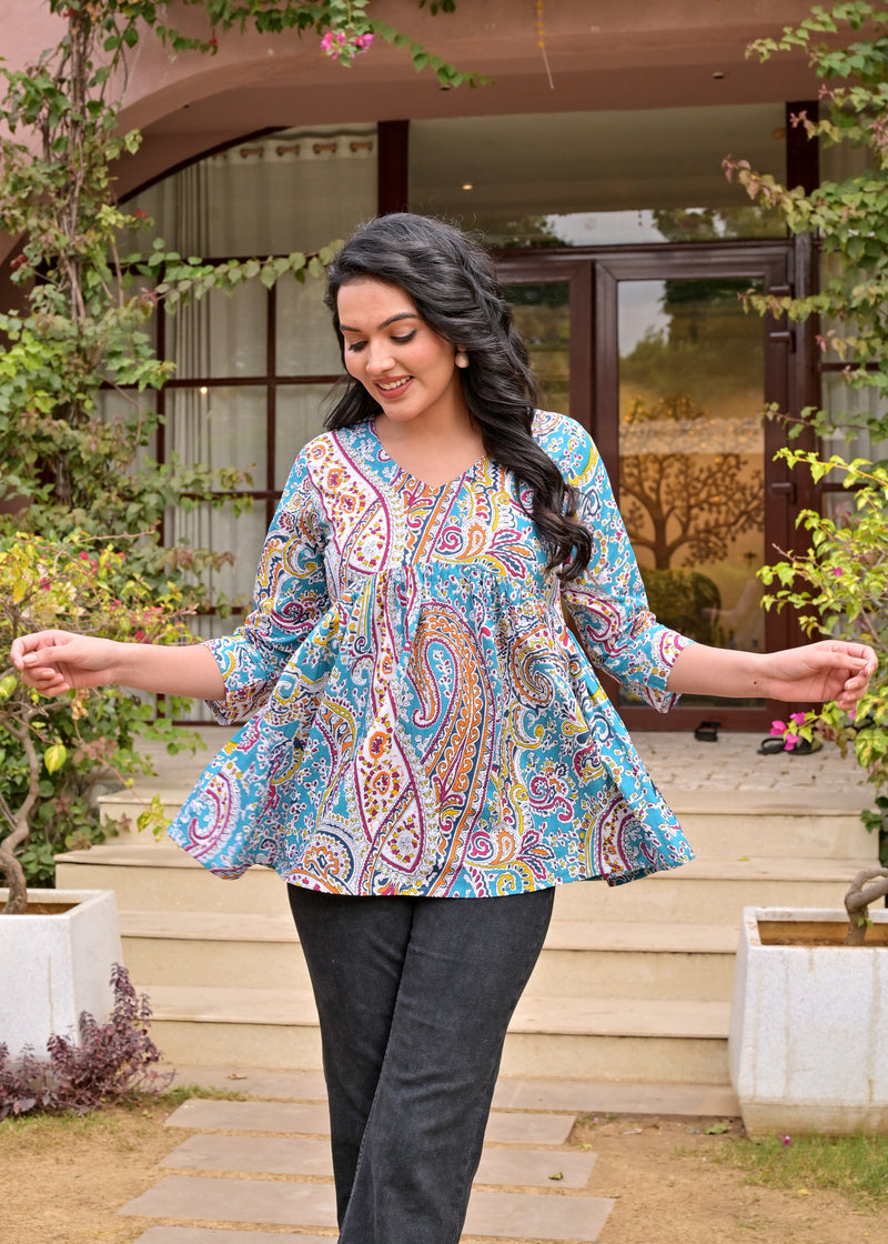 Crop top Teal Blue Beautiful women & Girl