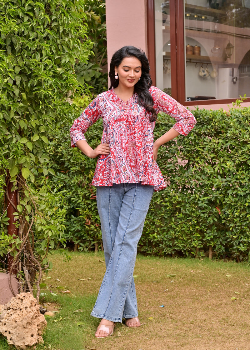 Crop top Multired Beautiful women & Girl