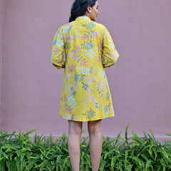 Balloon Yellow Short Dress