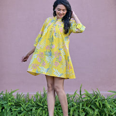Balloon Yellow Short Dress