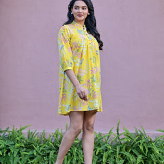 Balloon Yellow Short Dress