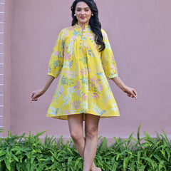 Balloon Yellow Short Dress
