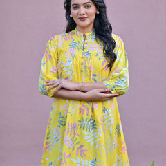 Balloon Yellow Short Dress