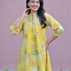 Balloon Yellow Short Dress