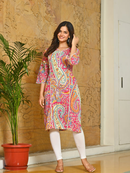 Mango Multicolor Print with cotton Kurta