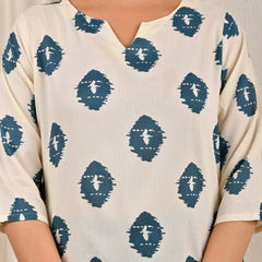 Women Printed Pure Cotton Straight Kurti
