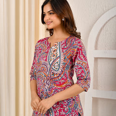 Women Printed Pure Cotton Straight Kurti