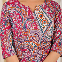 Women Printed Pure Cotton Straight Kurti