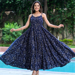 Roz Blue Anarkali Gown