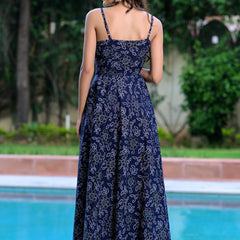 Roz Blue Anarkali Gown
