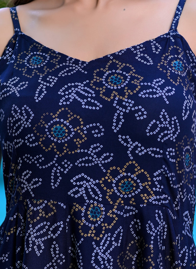 Roz Blue Anarkali Gown