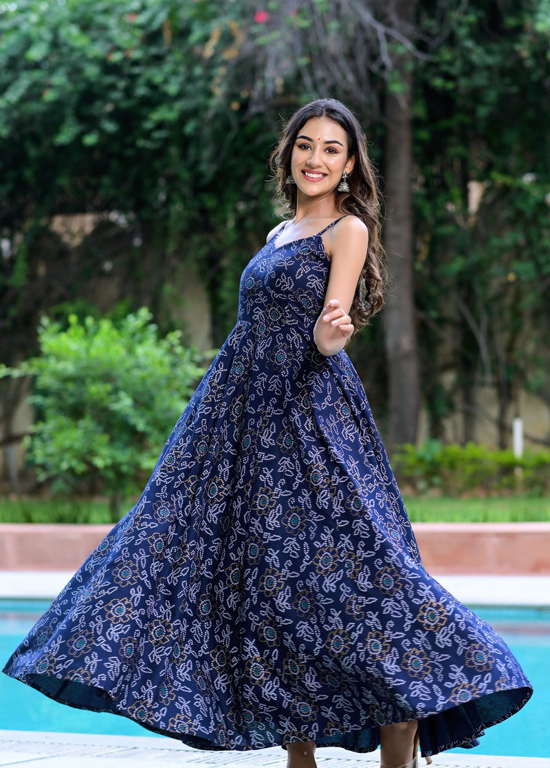 Roz Blue Anarkali Gown