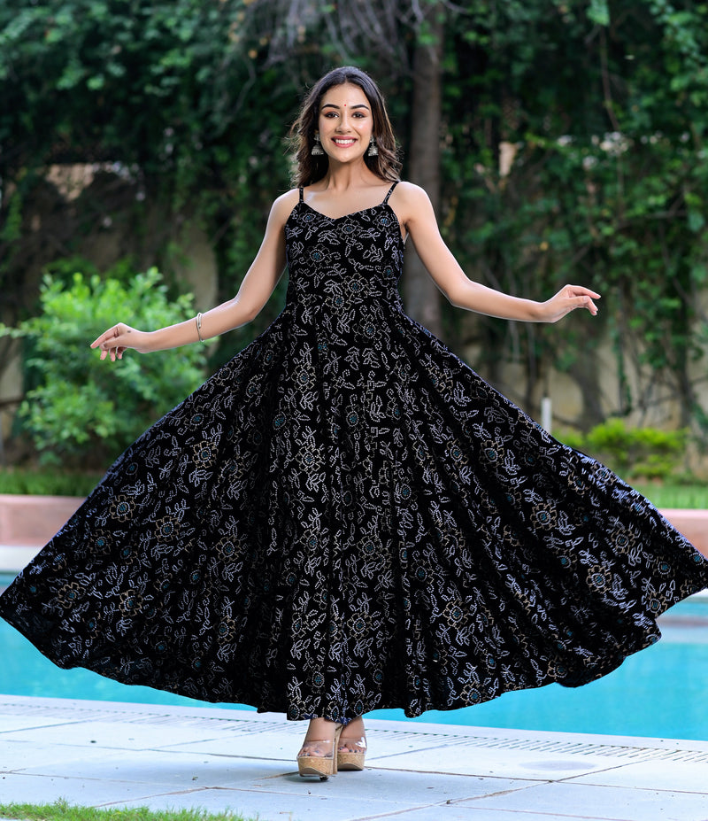 Roz Black Anarkali Gown