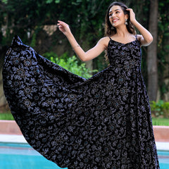 Roz Black Anarkali Gown