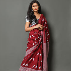 Elegant Hand Block Printed Cotton Saree
