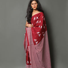 Elegant Hand Block Printed Cotton Saree