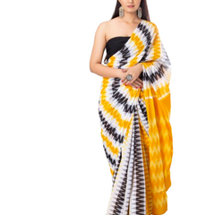 Elegant Hand Block Printed Cotton Saree