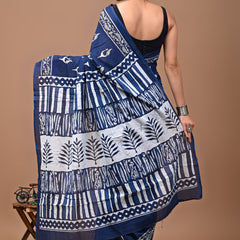 Elegant Hand Block Printed Cotton Saree