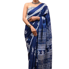 Elegant Hand Block Printed Cotton Saree