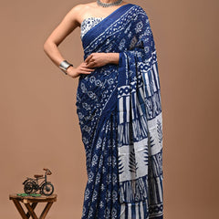 Elegant Hand Block Printed Cotton Saree