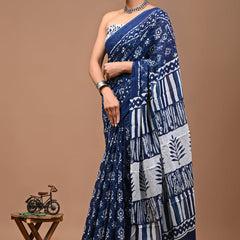 Elegant Hand Block Printed Cotton Saree