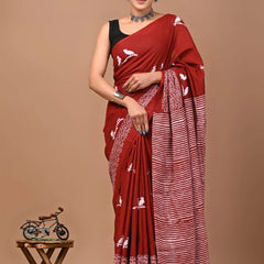 Elegant Hand Block Printed Cotton Saree