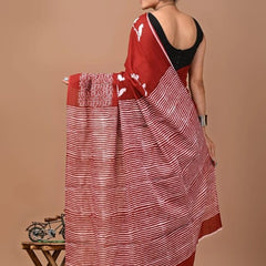 Elegant Hand Block Printed Cotton Saree