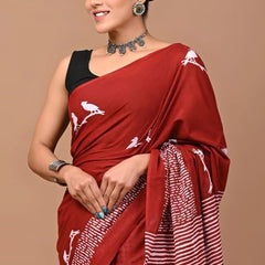 Elegant Hand Block Printed Cotton Saree