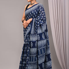 Elegant Hand Block Printed Cotton Saree