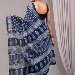 Elegant Hand Block Printed Cotton Saree
